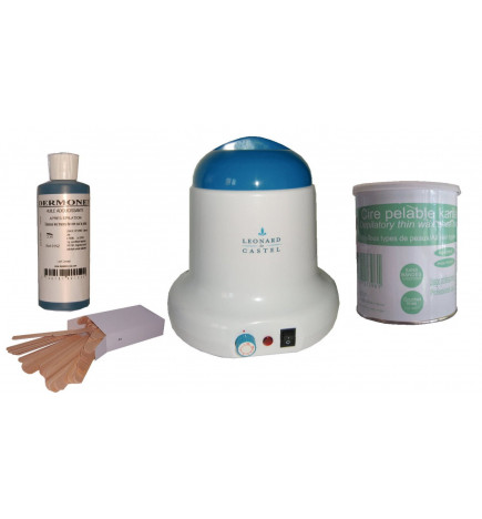 Kit épilation 800 ml - KARITE - Cire PELABLE - Pot 800 ml